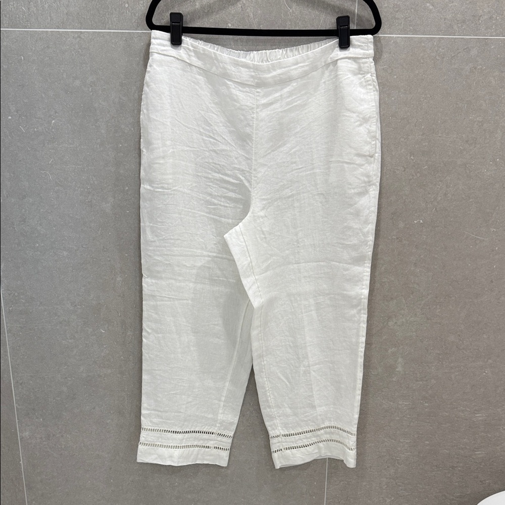 Chico's Cream Linen Trousers